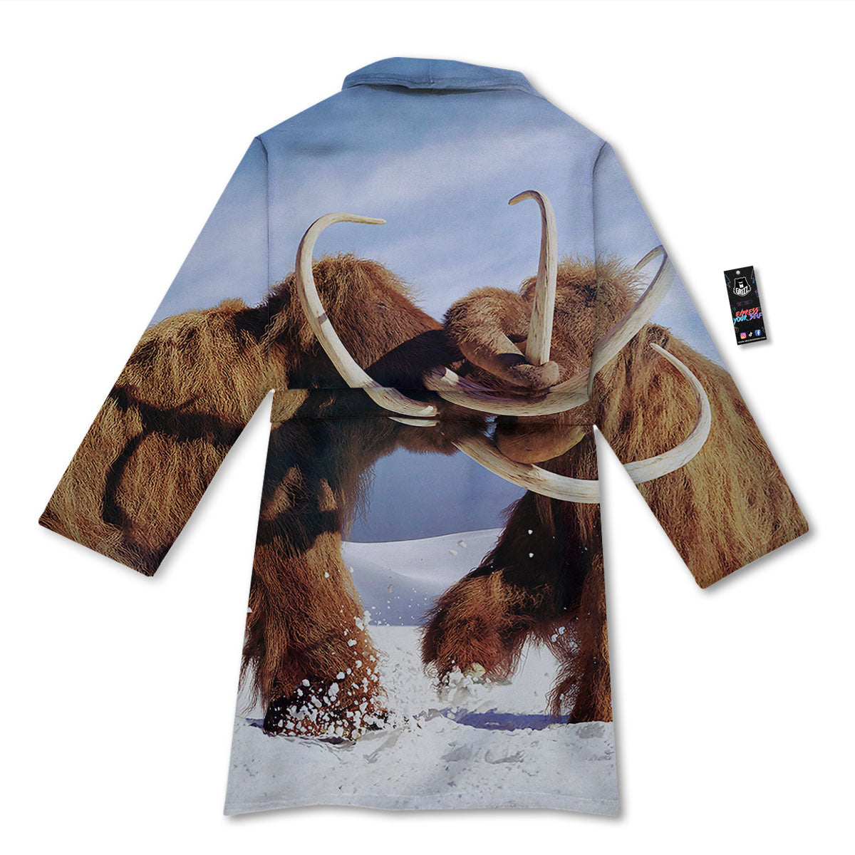 Frozen Mammoth Print Bathrobe-grizzshop