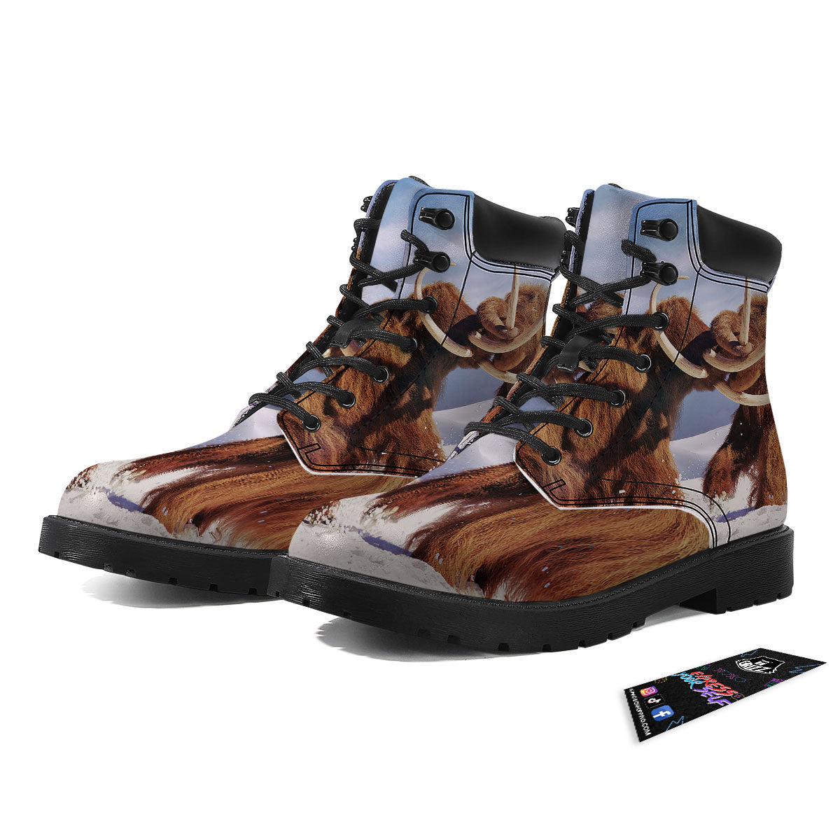 Frozen Mammoth Print Boots-grizzshop