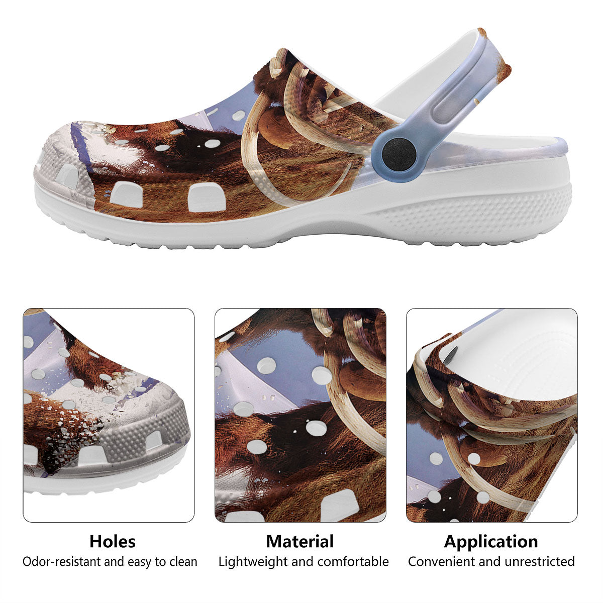Frozen Mammoth Print Clog-grizzshop