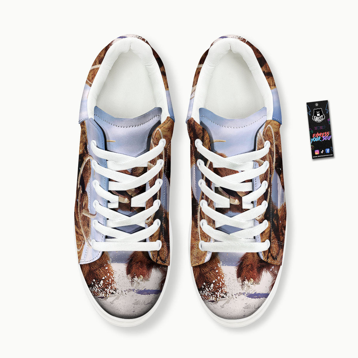 Frozen Mammoth Print Platform Shoes-grizzshop