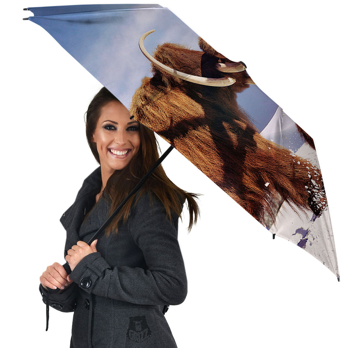 Frozen Mammoth Print Umbrella-grizzshop
