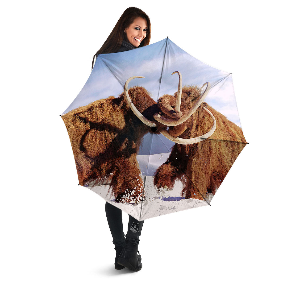 Frozen Mammoth Print Umbrella-grizzshop