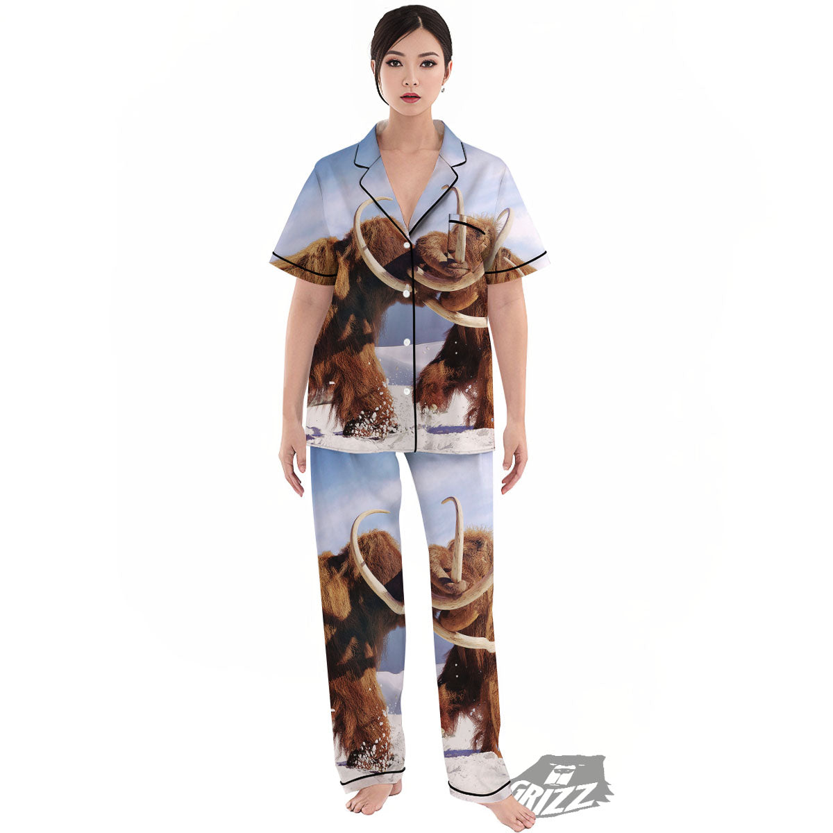 Frozen Mammoth Print Women's Pajamas Set-grizzshop