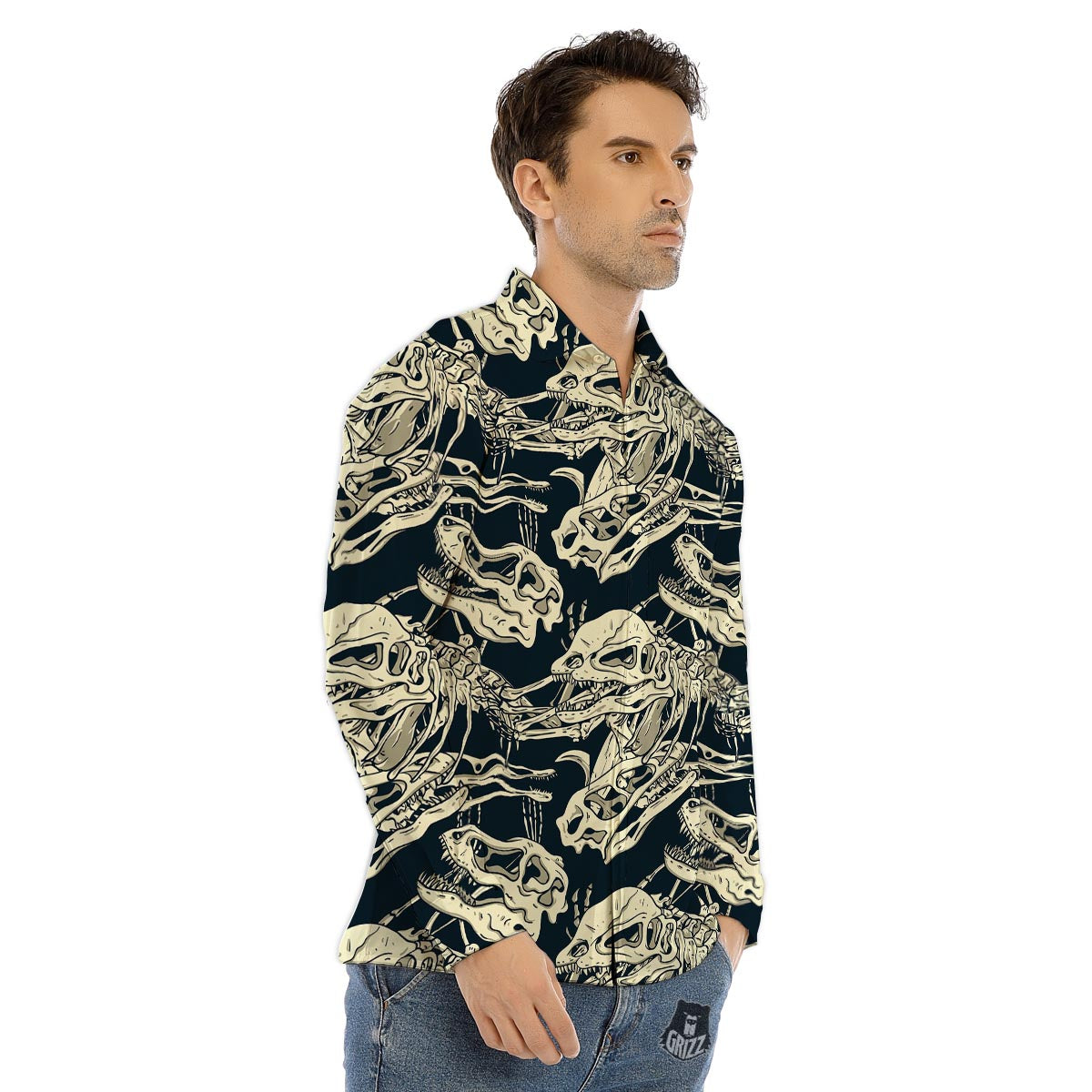 Fruit And Raccoon Print Pattern Men's Dress Shirts-grizzshop