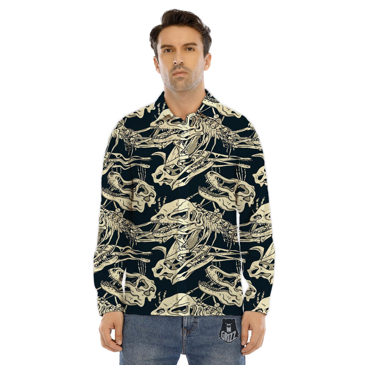 Fruit And Raccoon Print Pattern Men's Dress Shirts-grizzshop