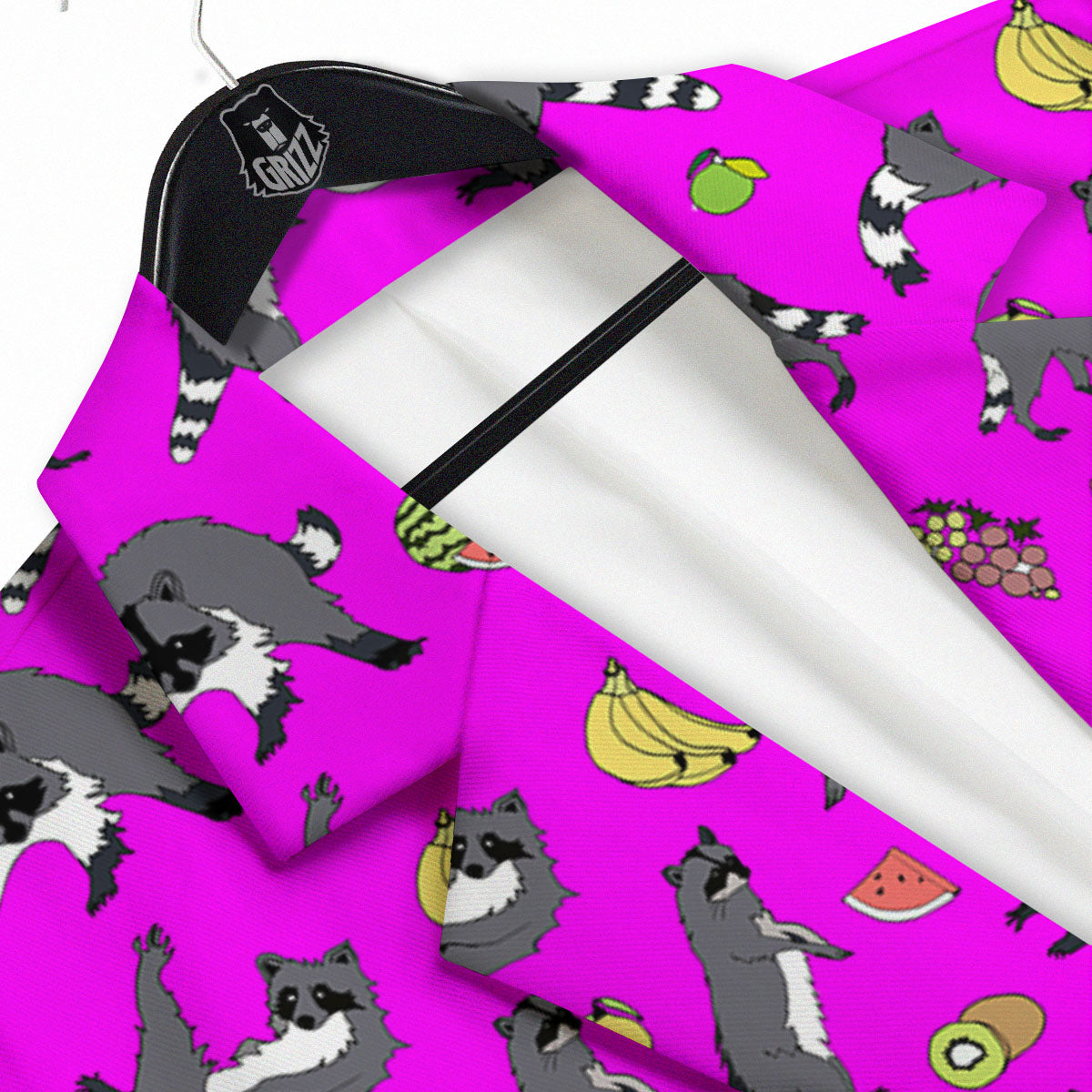 Fruit And Raccoon Print Pattern Men's Sport Coat-grizzshop