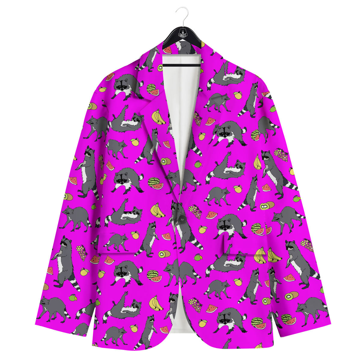 Fruit And Raccoon Print Pattern Men's Sport Coat-grizzshop