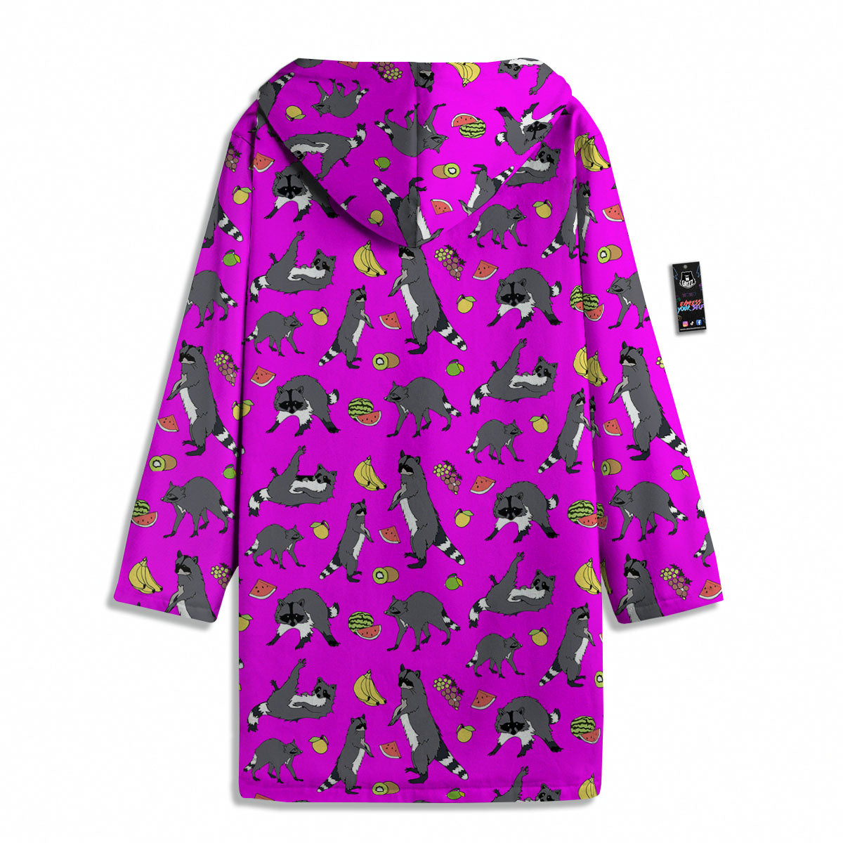 Fruit And Raccoon Print Pattern Men's Windbreaker Jacket-grizzshop