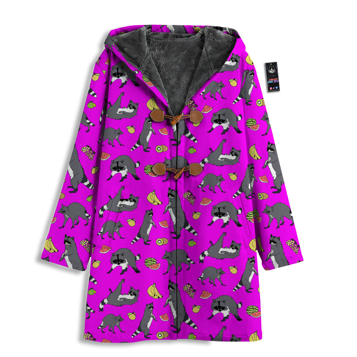 Fruit And Raccoon Print Pattern Men's Windbreaker Jacket-grizzshop