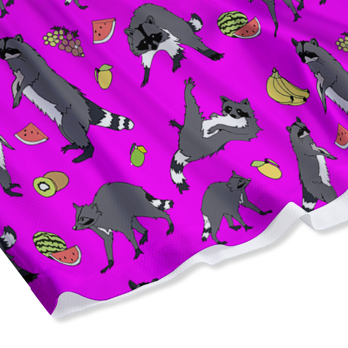 Fruit And Raccoon Print Pattern Mesh Shorts