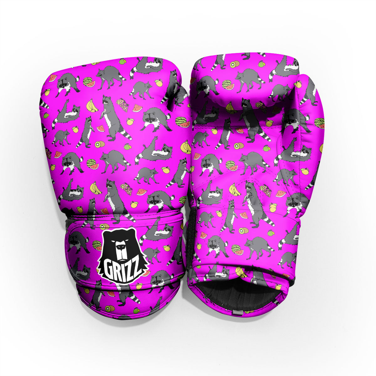 Fruit And Raccoon Print Pattern Pro Boxing Glove