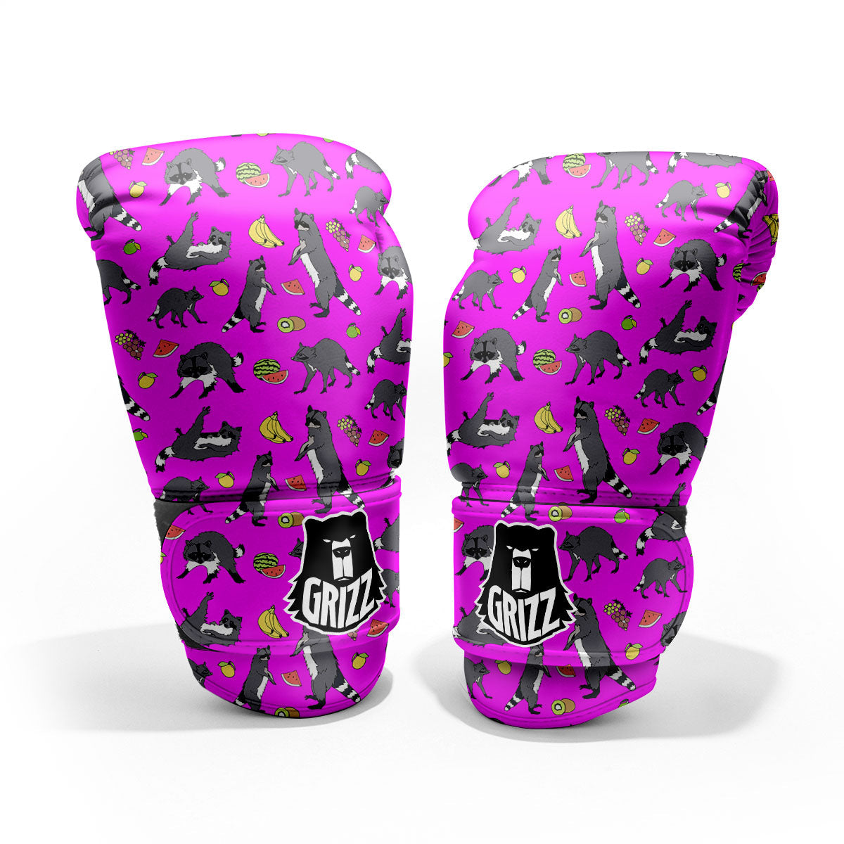 Fruit And Raccoon Print Pattern Pro Boxing Glove