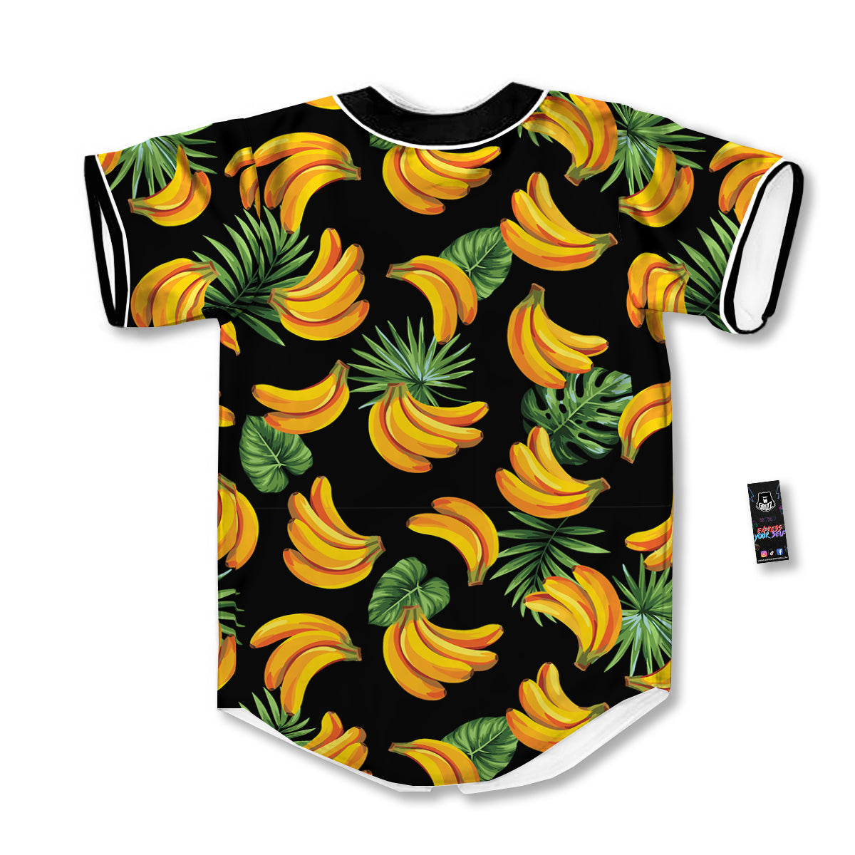 Fruit Banana Print Pattern Baseball Jersey-grizzshop