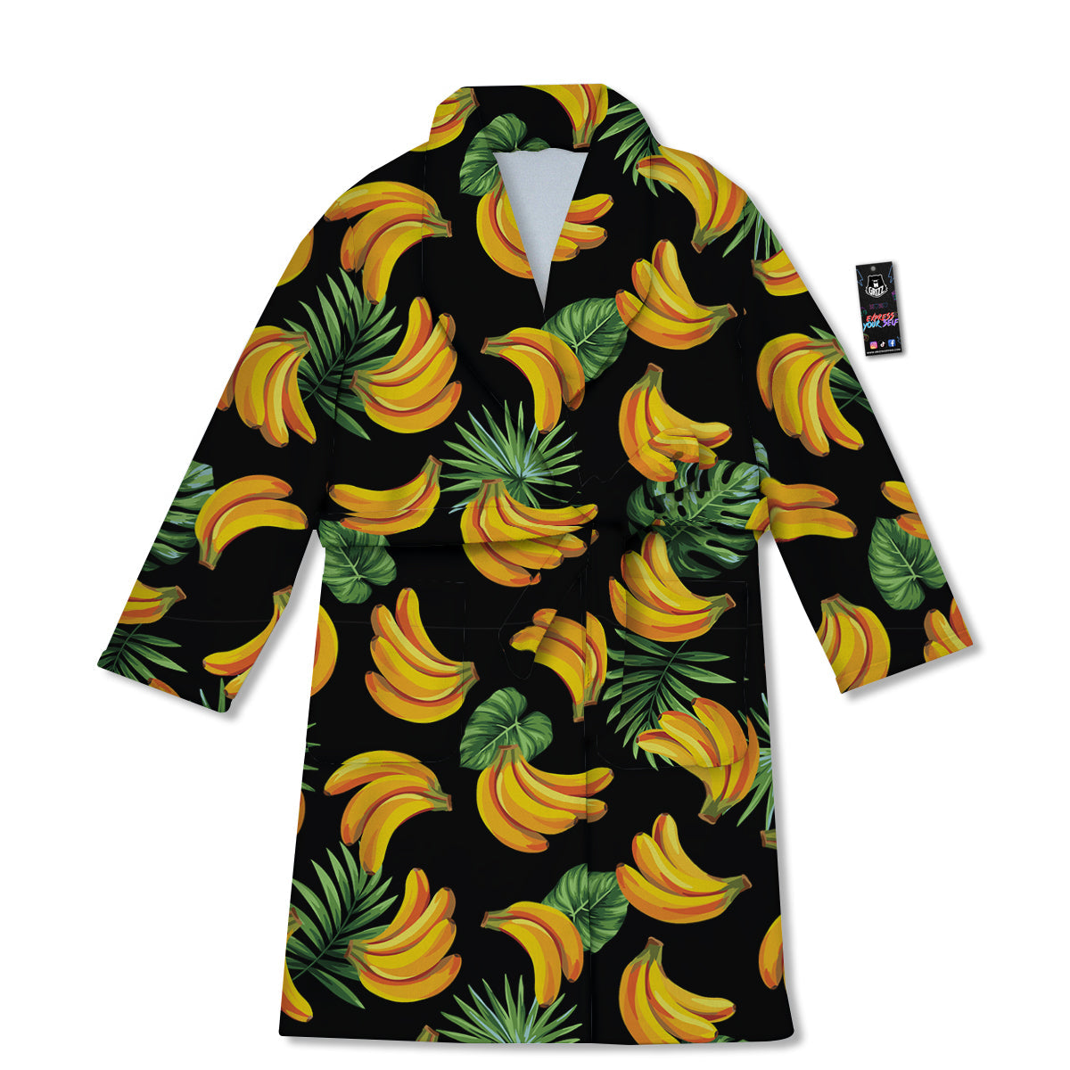 Fruit Banana Print Pattern Bathrobe-grizzshop