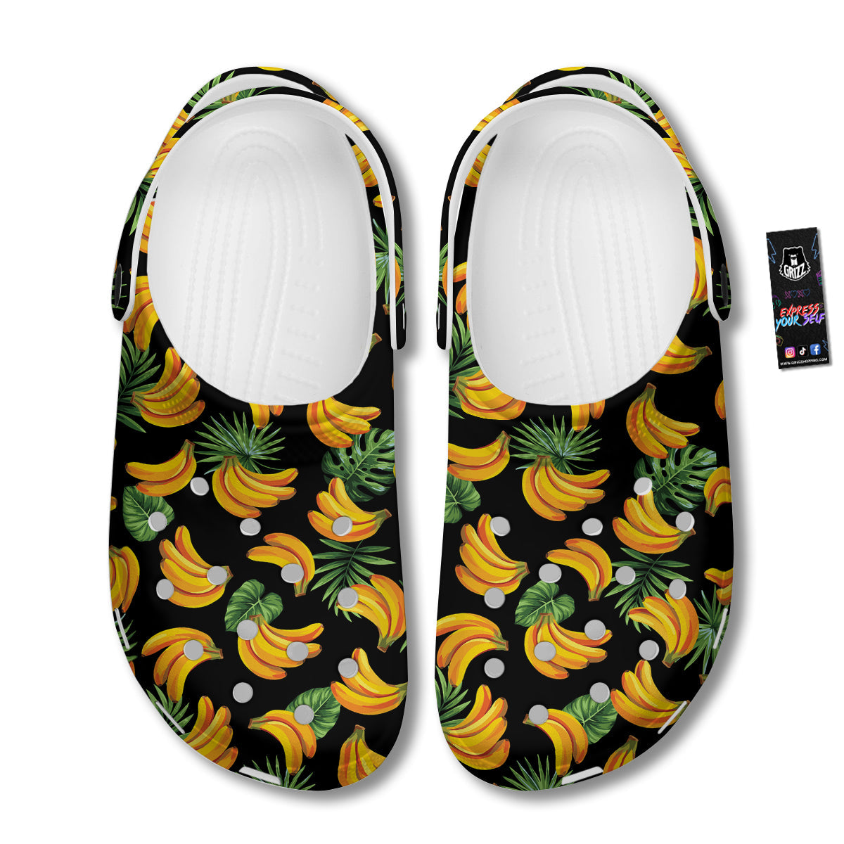 Fruit Banana Print Pattern Clog-grizzshop