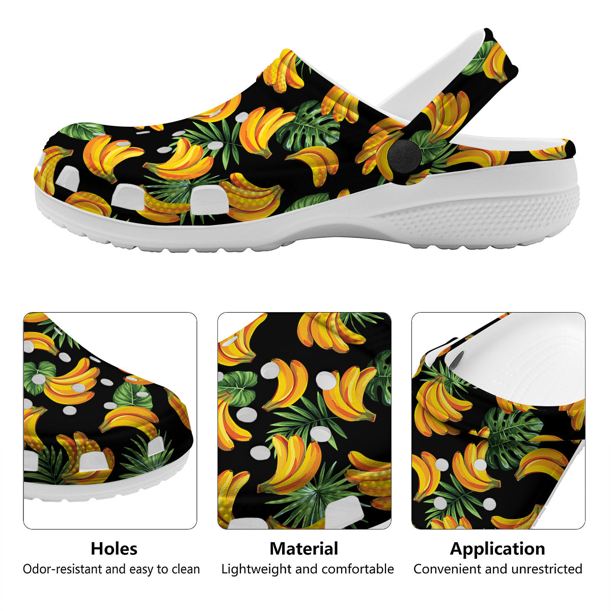 Fruit Banana Print Pattern Clog-grizzshop