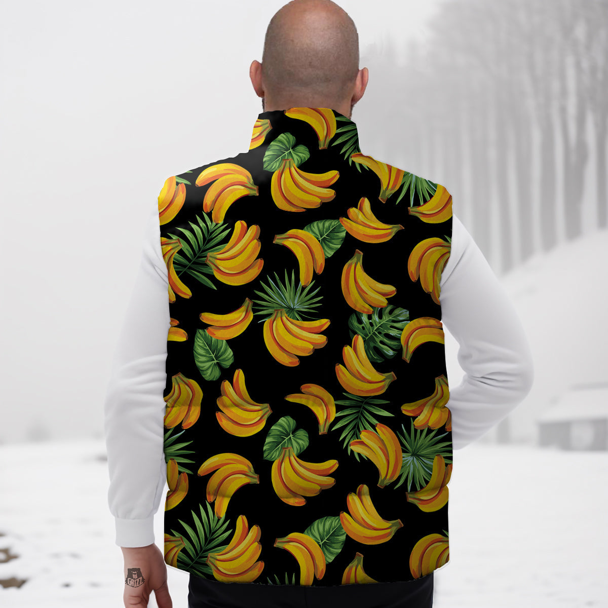 Fruit Banana Print Pattern Down Vest
