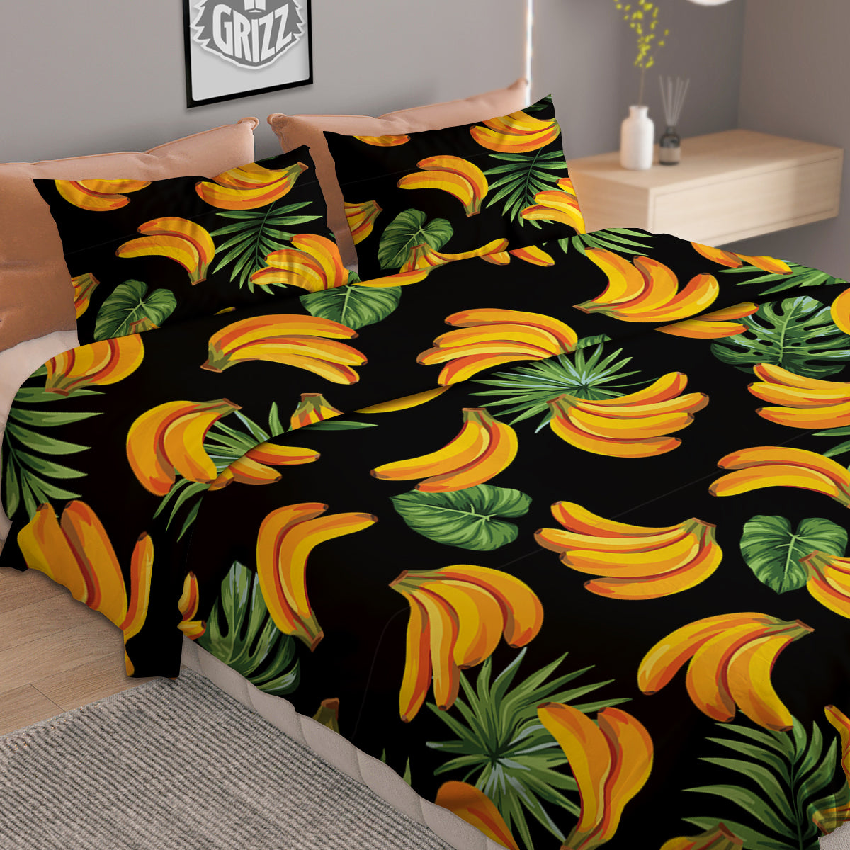 Fruit Banana Print Pattern Duvet Cover Bedding Set