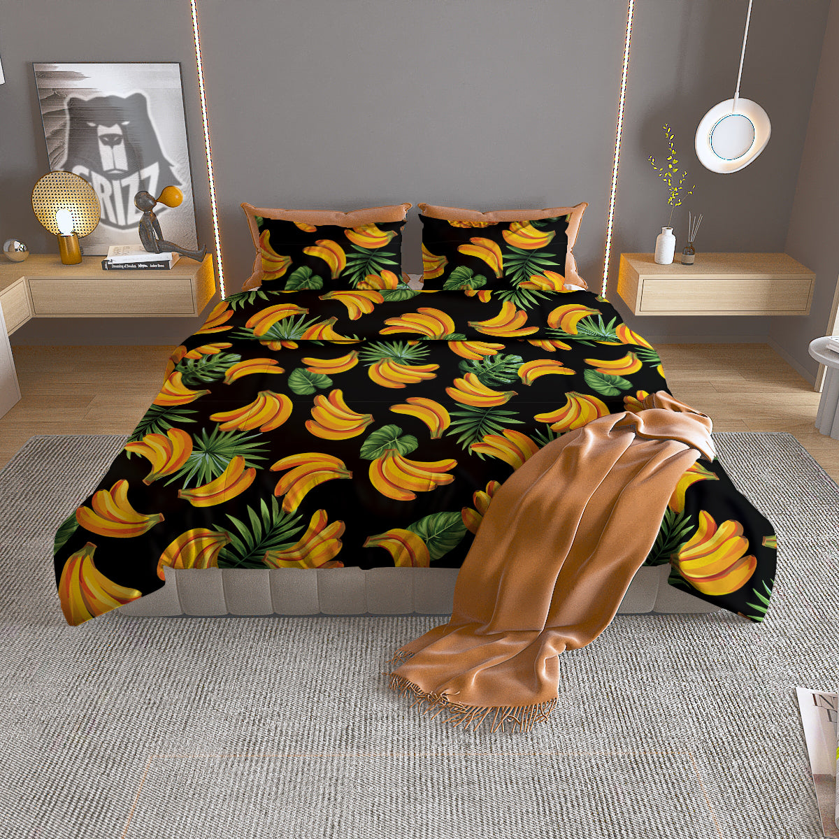 Fruit Banana Print Pattern Duvet Cover Bedding Set