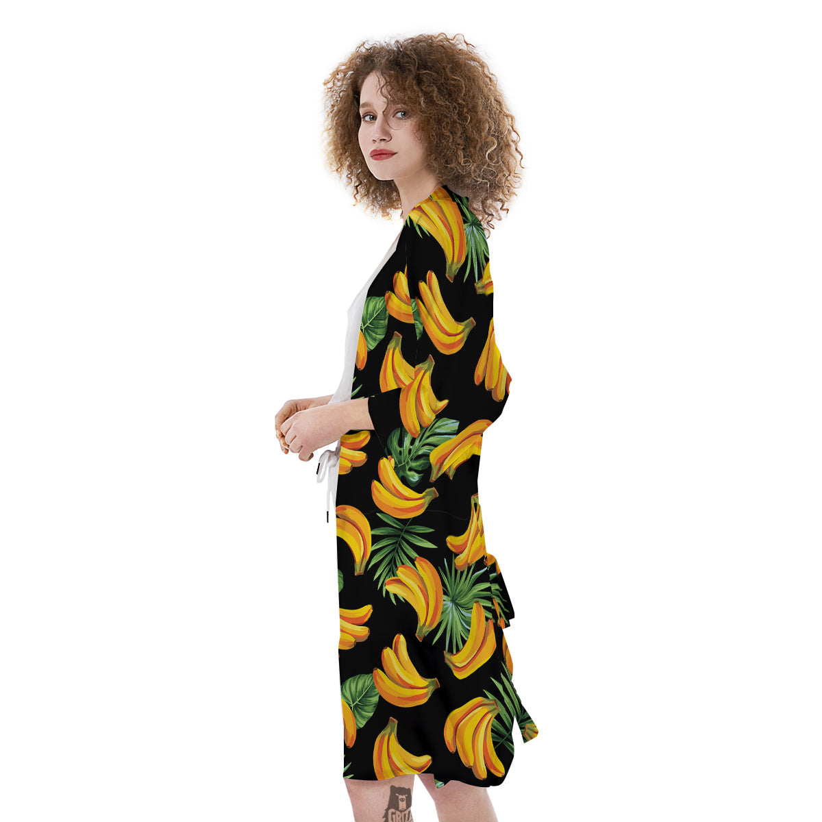 Fruit Banana Print Pattern Kimono-grizzshop