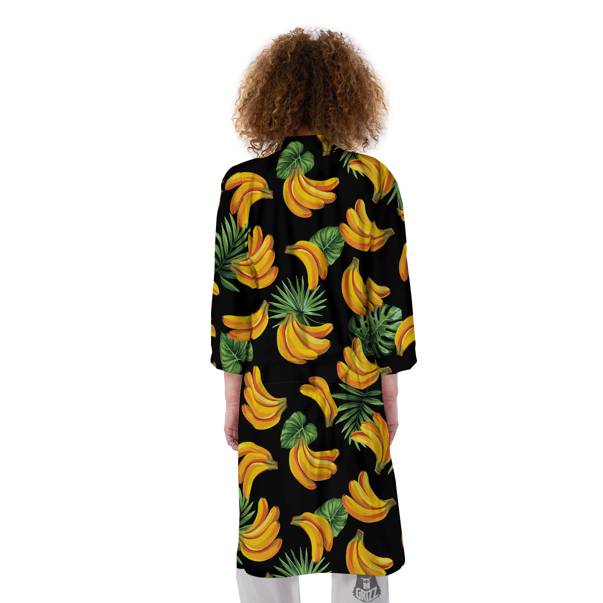 Fruit Banana Print Pattern Kimono-grizzshop