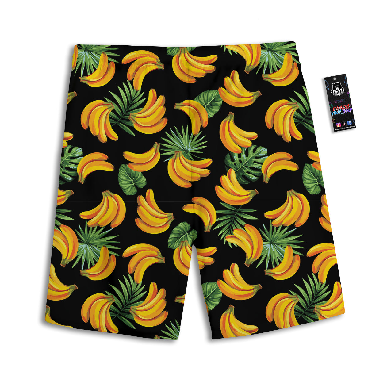 Fruit Banana Print Pattern Men's Athletic Shorts
