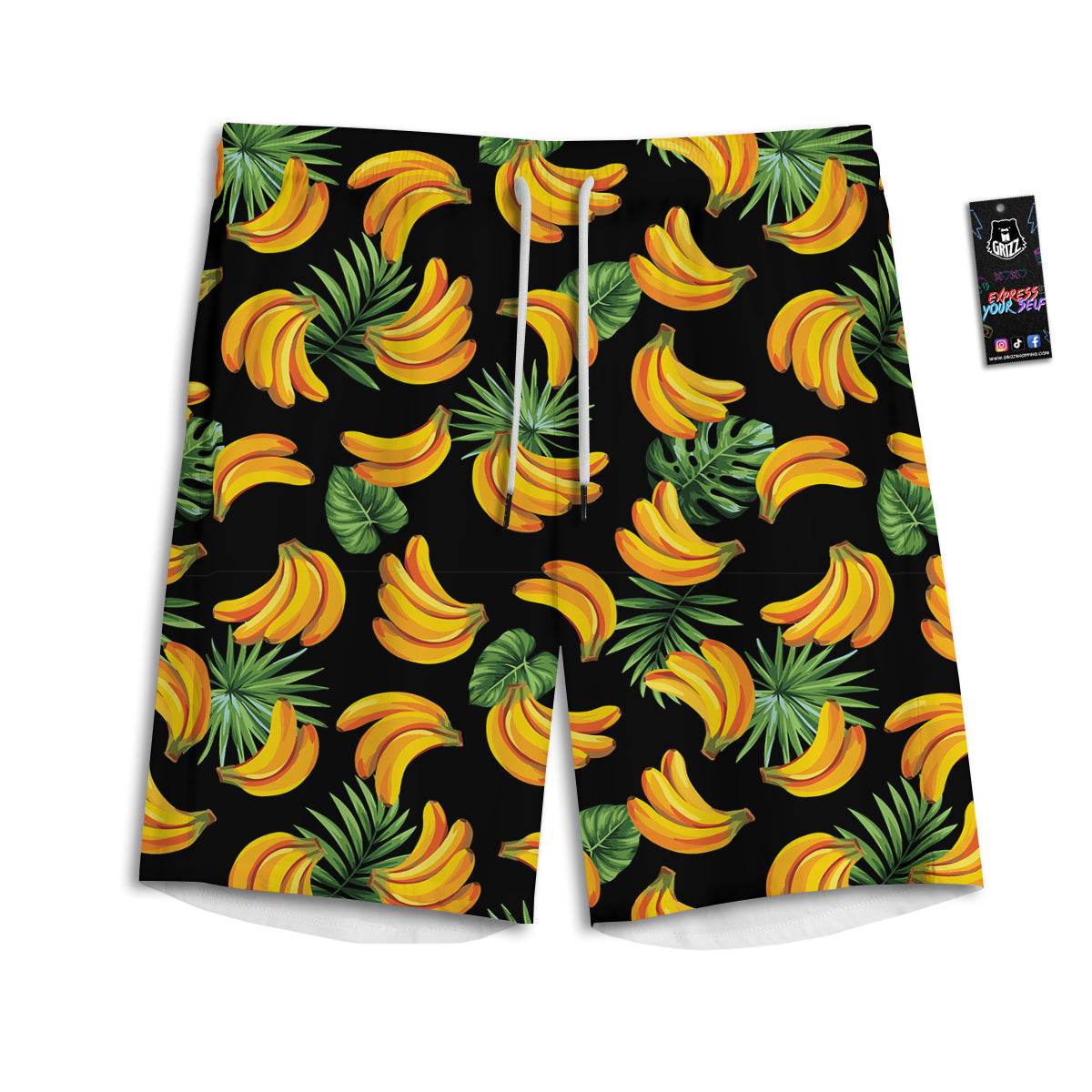Fruit Banana Print Pattern Men's Athletic Shorts
