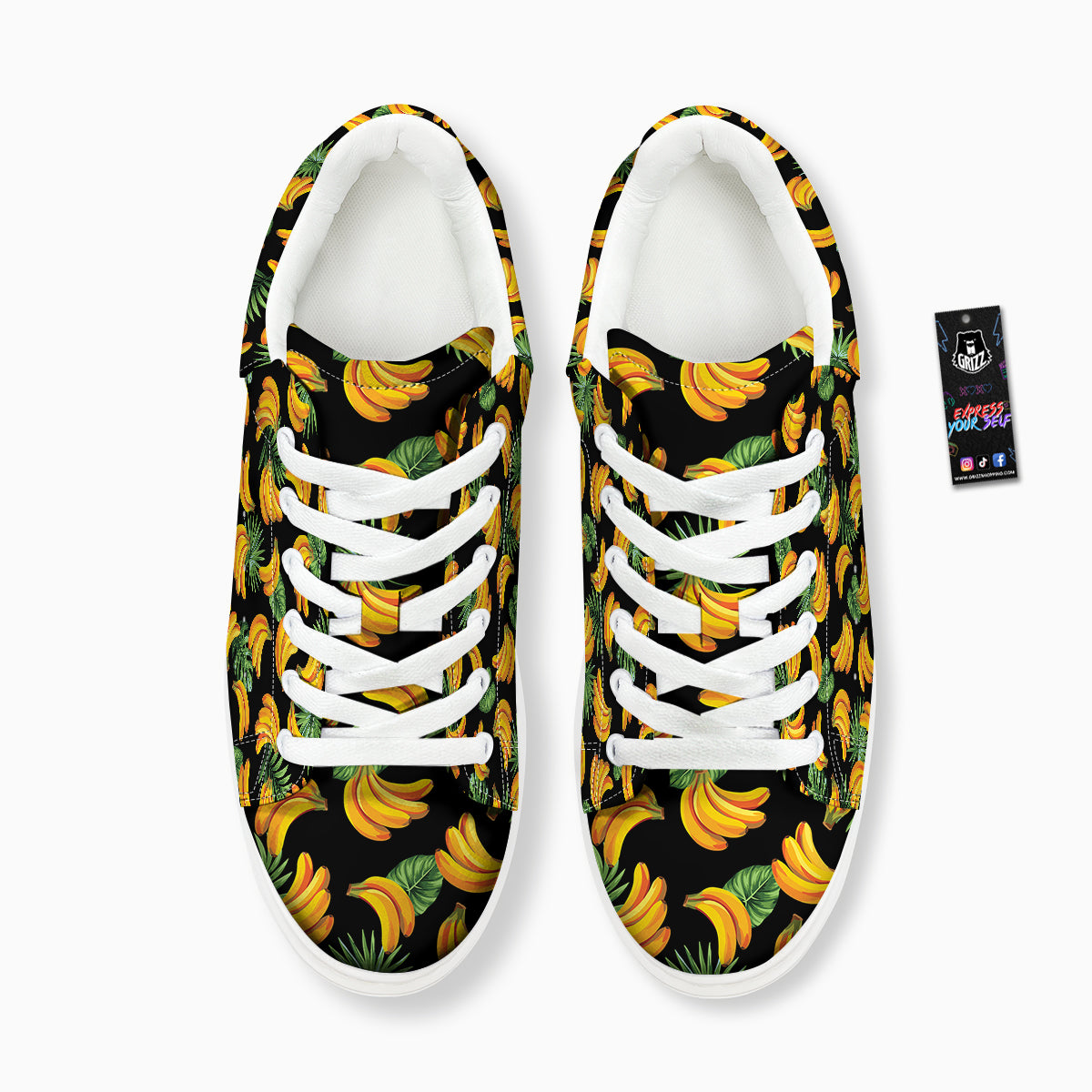 Fruit Banana Print Pattern Platform Shoes-grizzshop