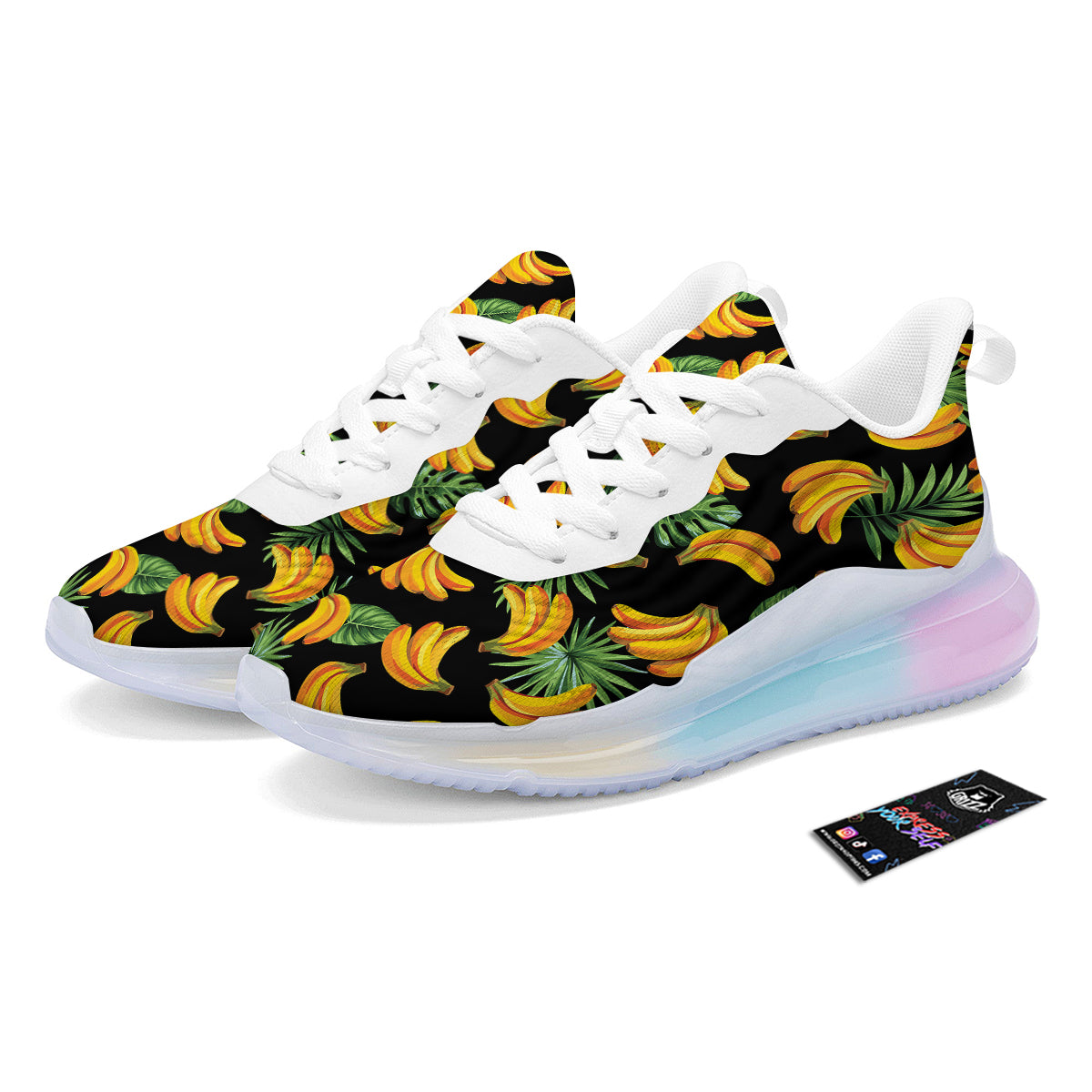 Fruit Banana Print Pattern Running Sneakers-grizzshop