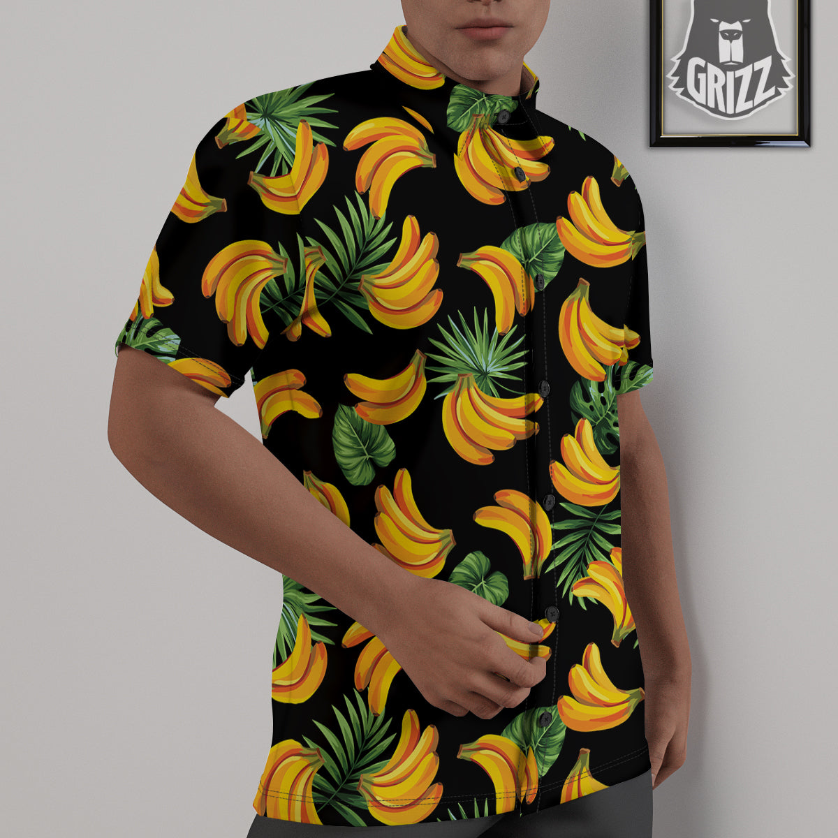 Fruit Banana Print Pattern Untucked Shirts-grizzshop