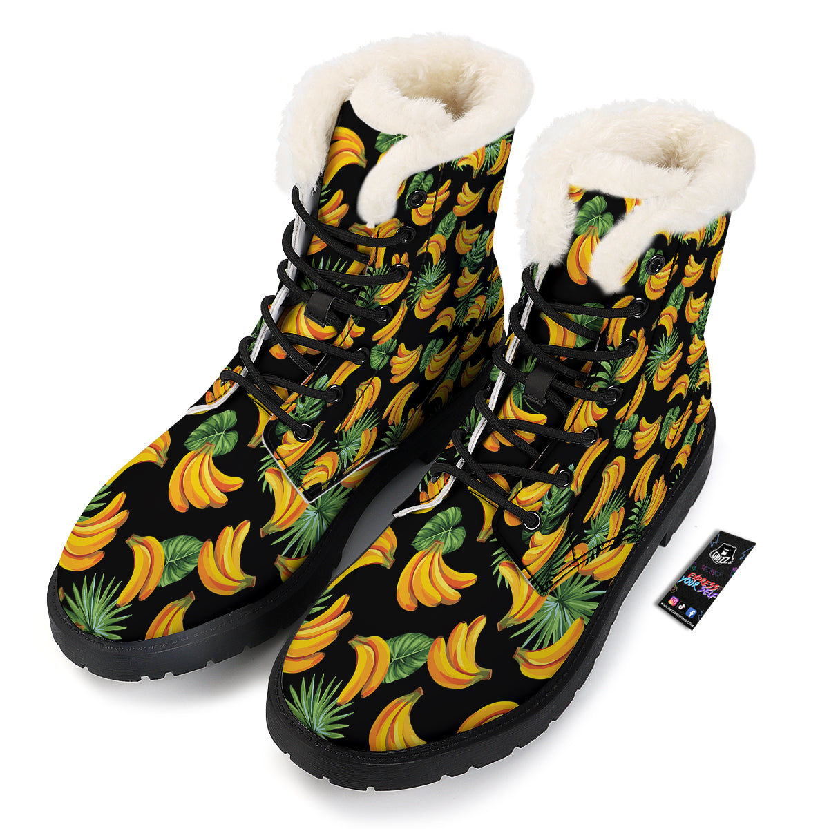 Fruit Banana Print Pattern Winter Boots-grizzshop