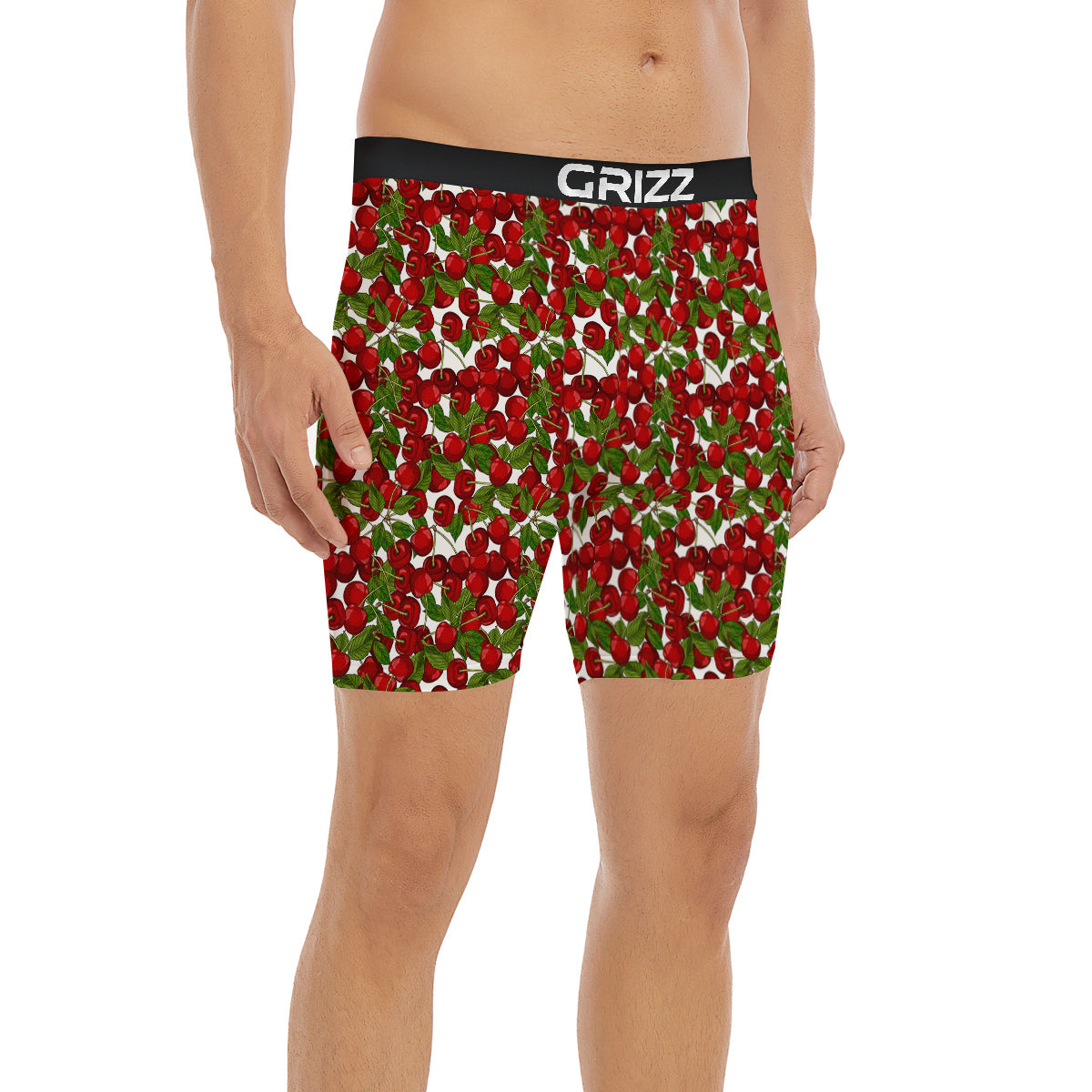 Fruit Cherry Print Pattern Boxer Briefs-grizzshop