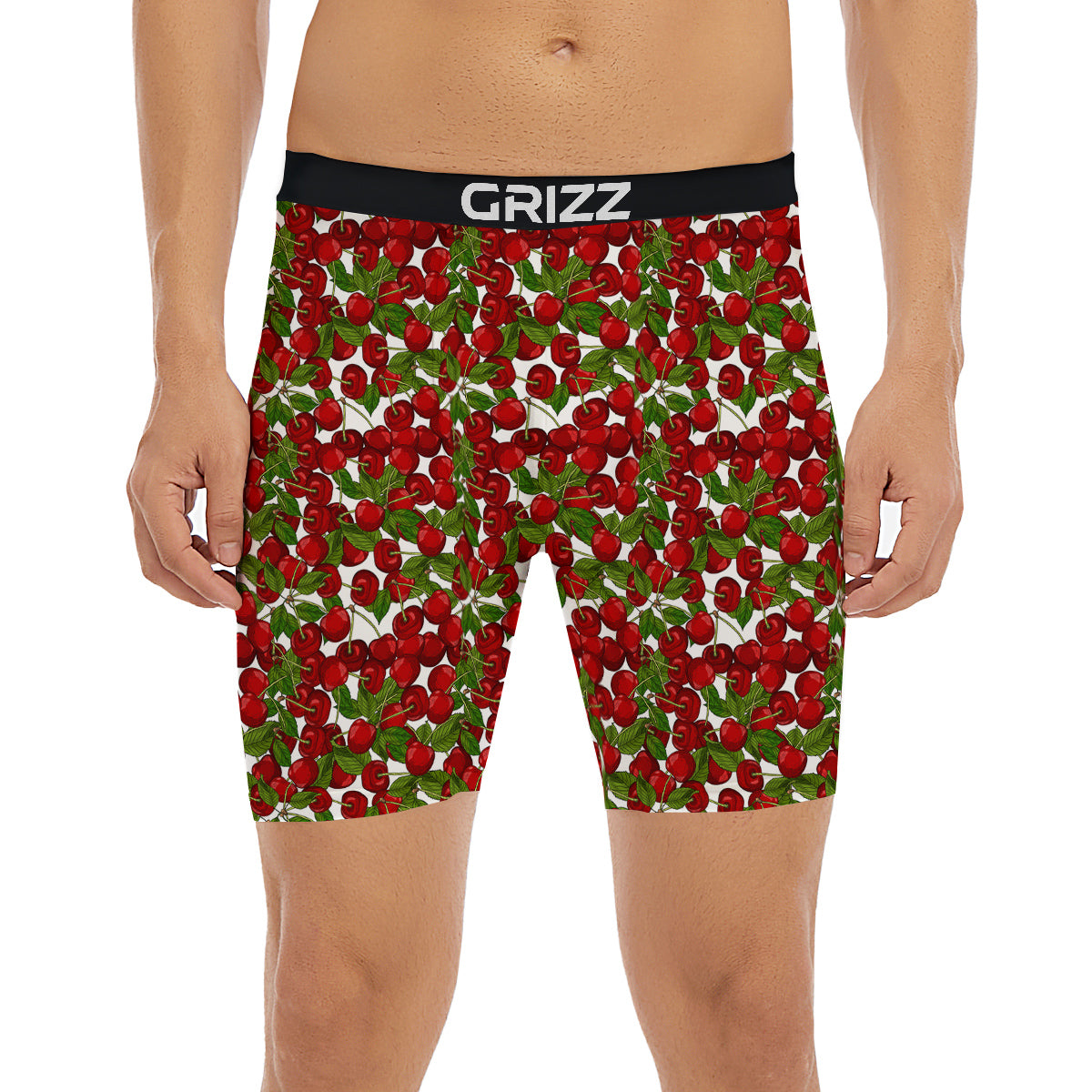 Fruit Cherry Print Pattern Boxer Briefs-grizzshop