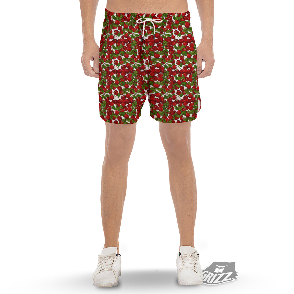 Fruit Cherry Print Pattern Men's Gym Shorts-grizzshop
