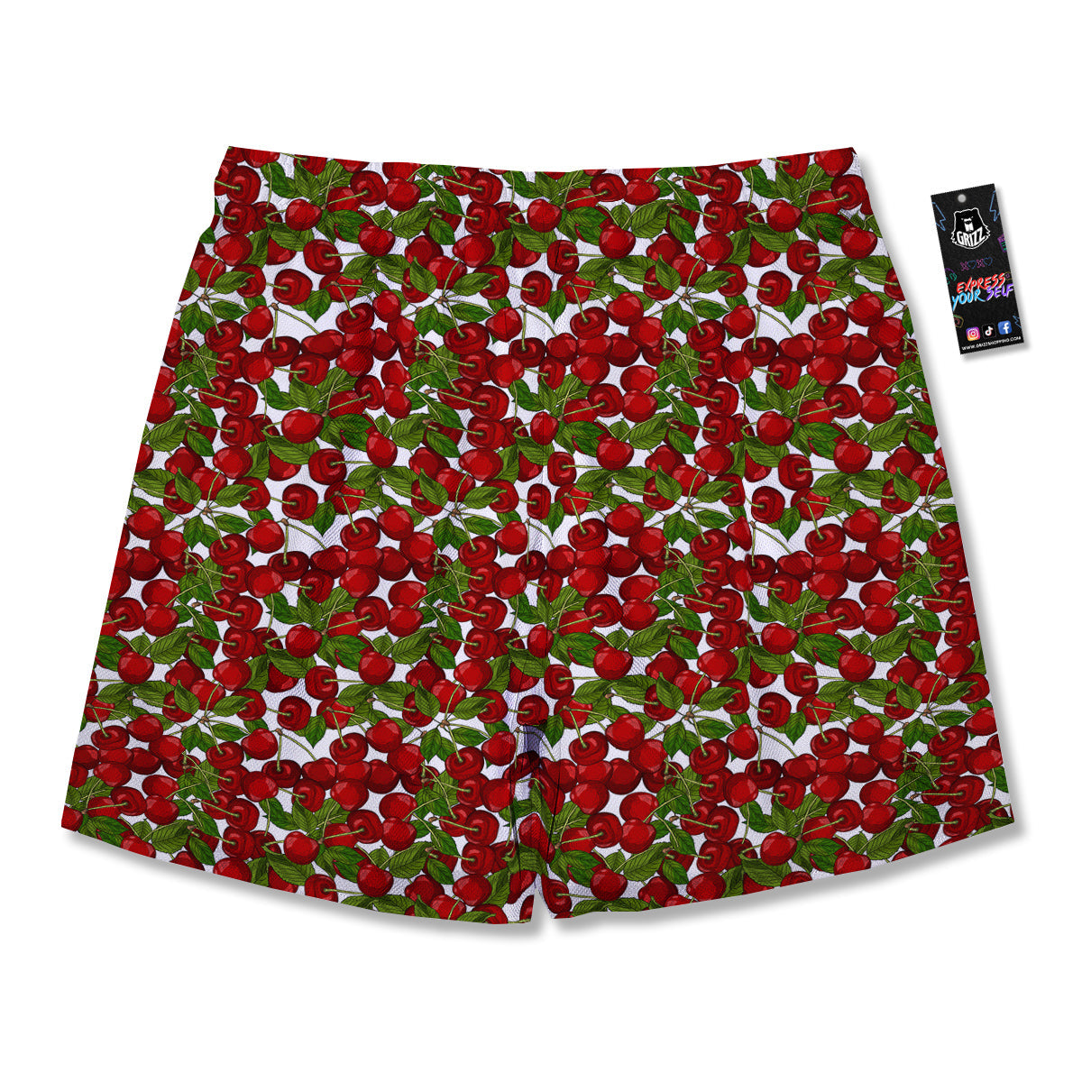 Fruit Cherry Print Pattern Men's Running Shorts-grizzshop
