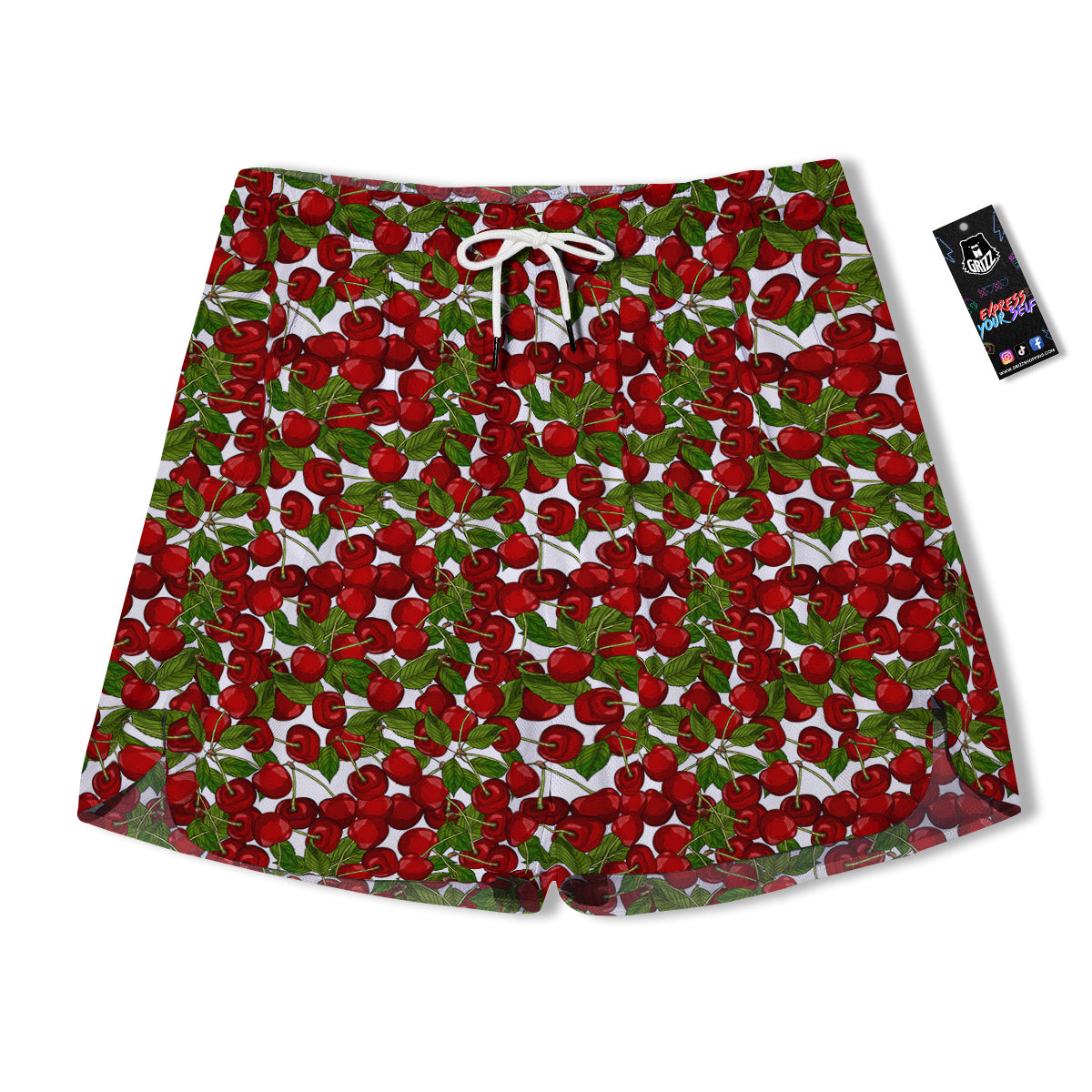 Fruit Cherry Print Pattern Men's Running Shorts-grizzshop