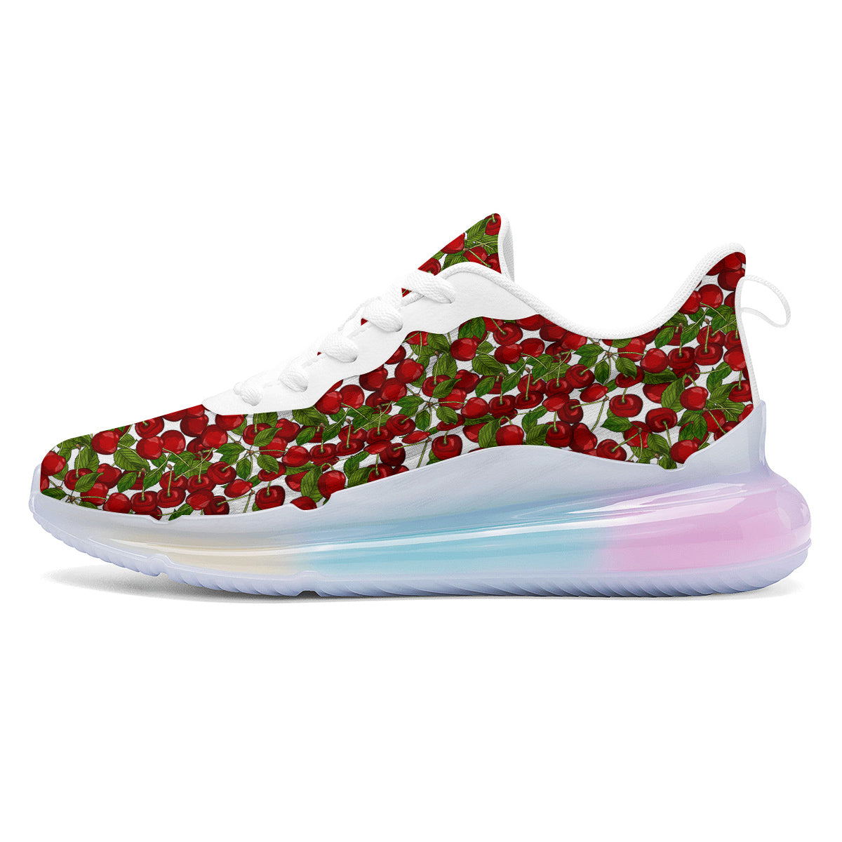 Fruit Cherry Print Pattern Running Sneakers-grizzshop