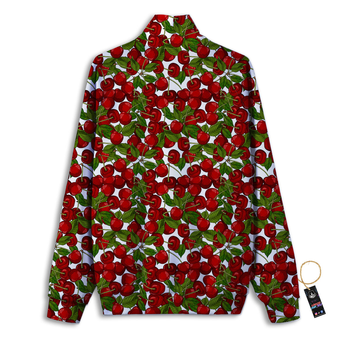 Fruit Cherry Print Pattern Track Jacket-grizzshop