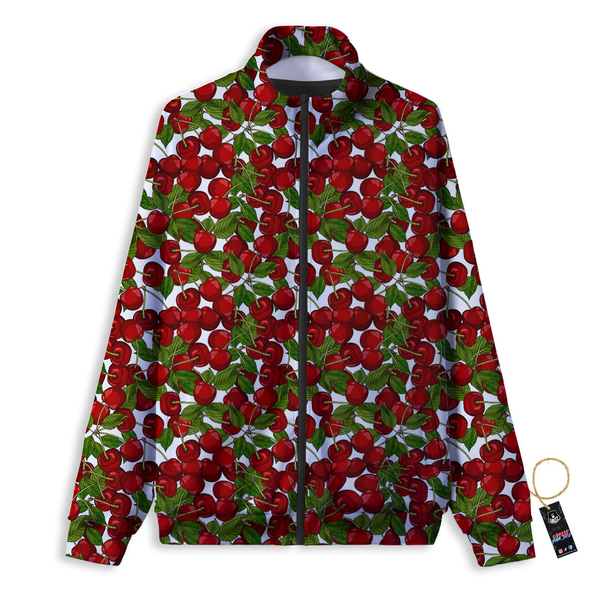 Fruit Cherry Print Pattern Track Jacket-grizzshop