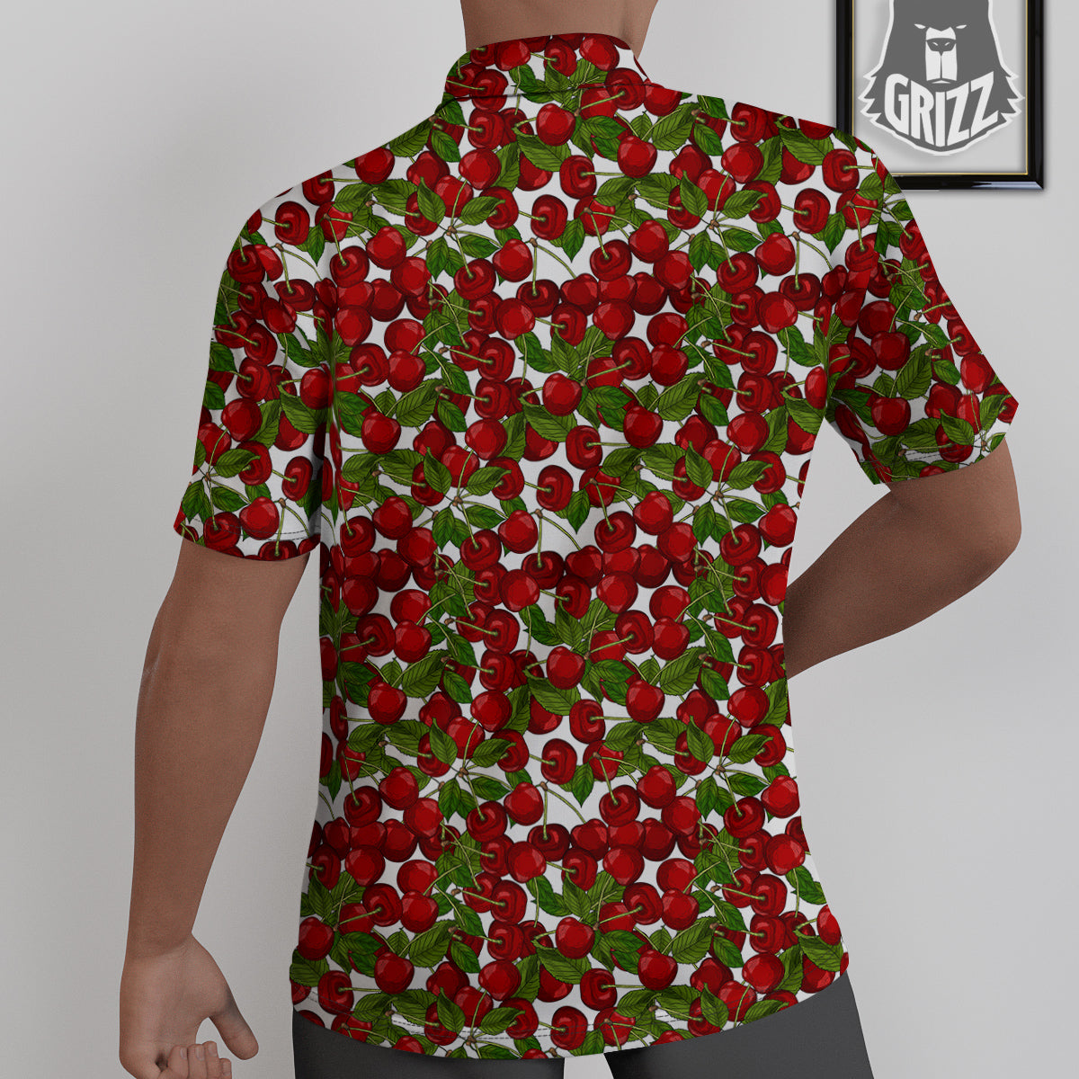 Fruit Cherry Print Pattern Untucked Shirts-grizzshop