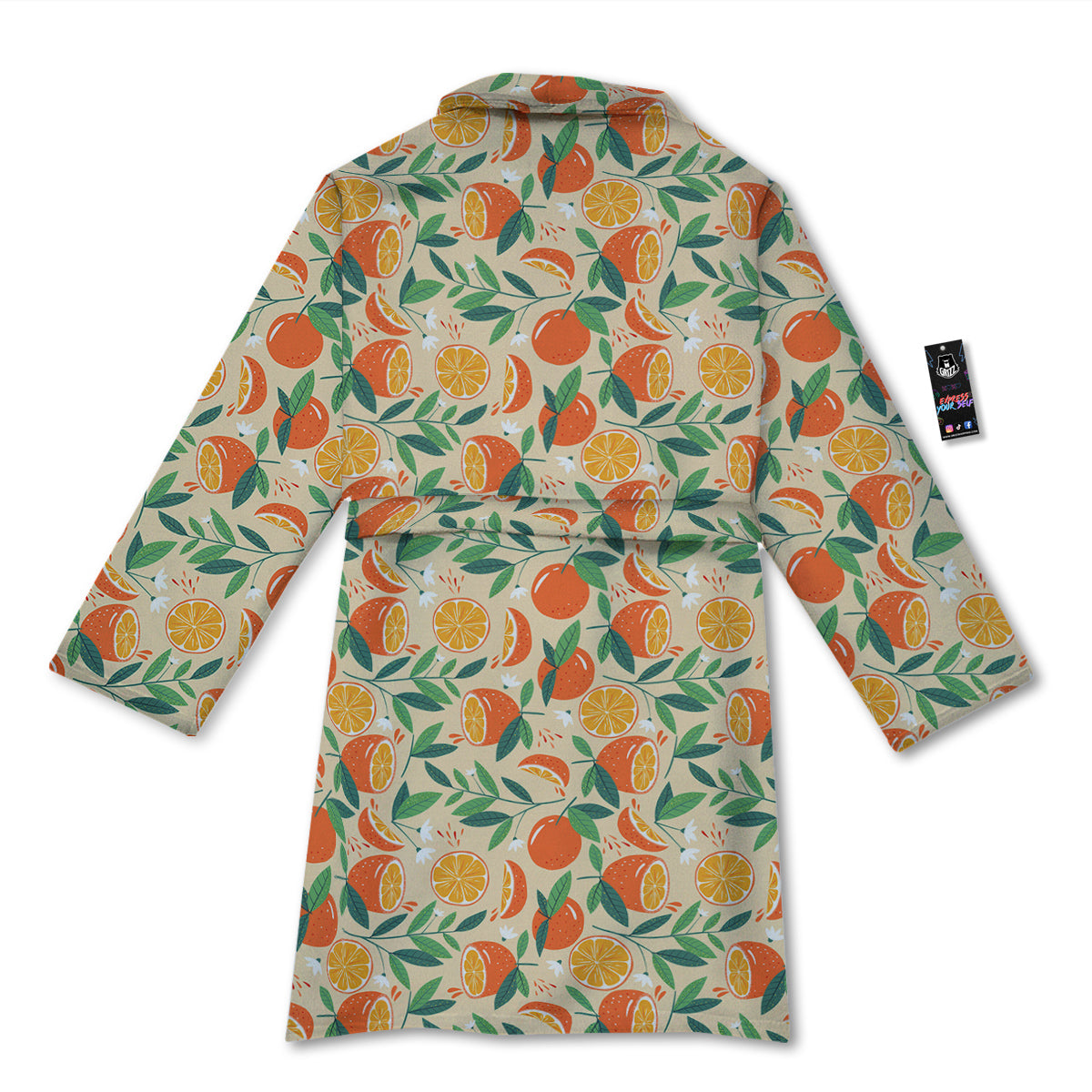Fruit Cute Orange Print Pattern Bathrobe-grizzshop