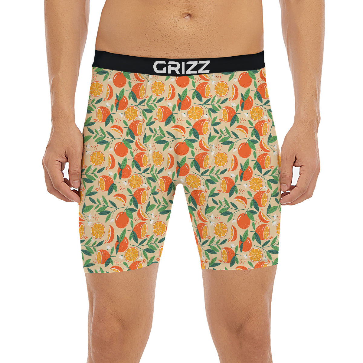 Fruit Cute Orange Print Pattern Boxer Briefs-grizzshop