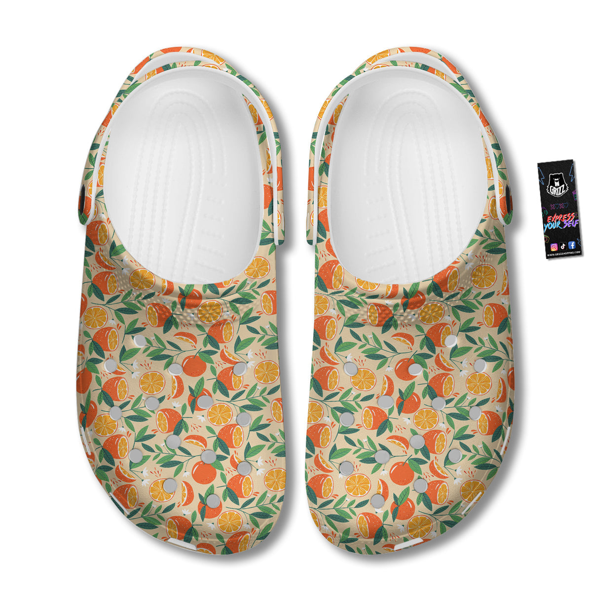 Fruit Cute Orange Print Pattern Clog-grizzshop