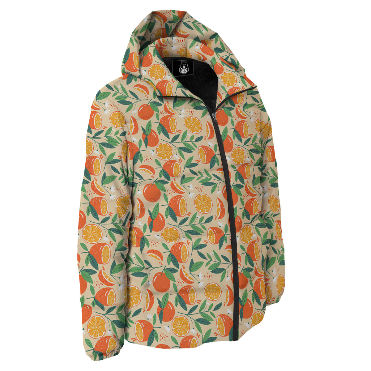 Fruit Cute Orange Print Pattern Down Jacket-grizzshop