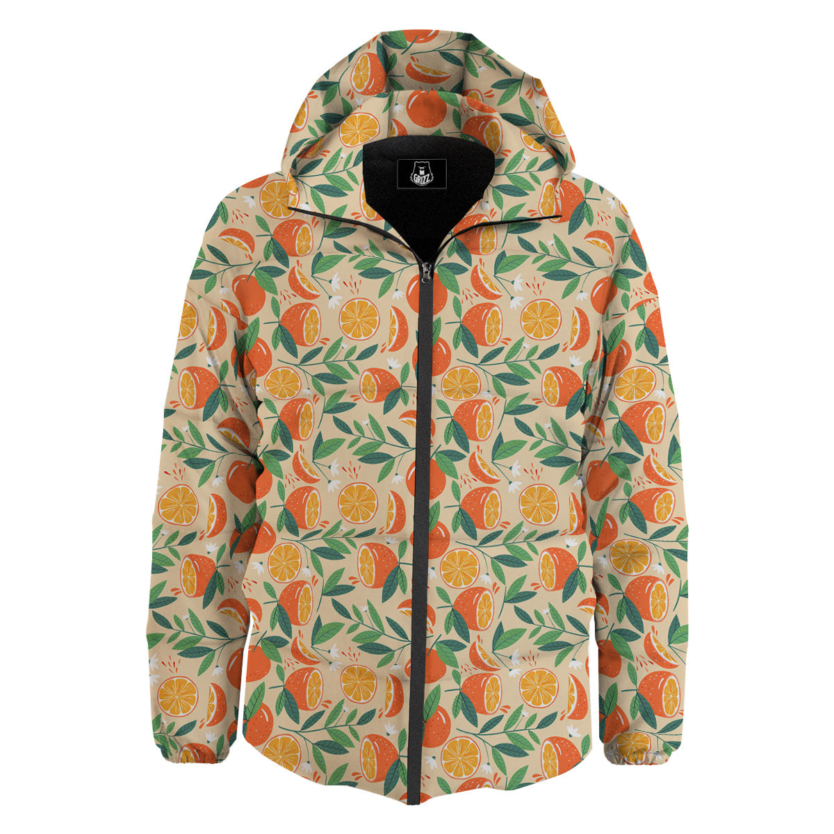 Fruit Cute Orange Print Pattern Down Jacket-grizzshop