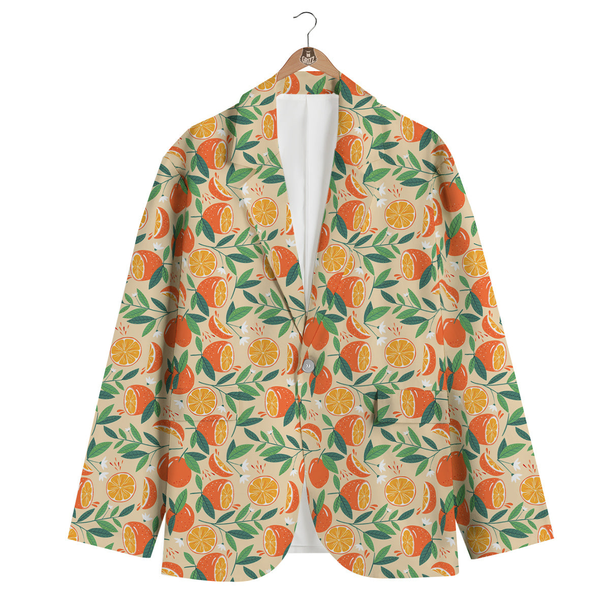 Fruit Cute Orange Print Pattern Men's Blazer-grizzshop