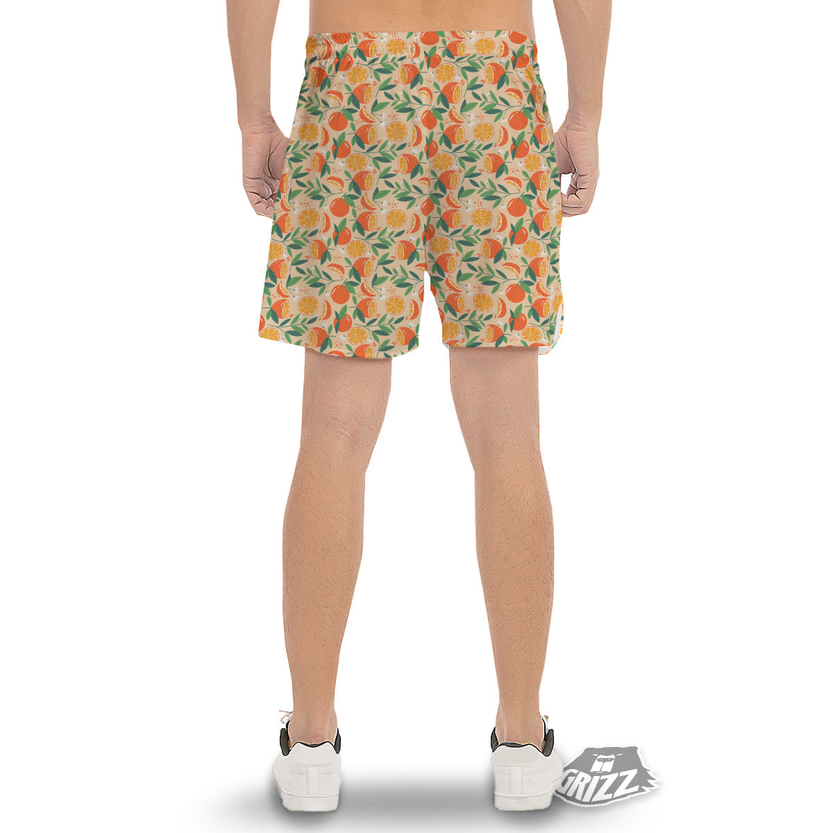 Fruit Cute Orange Print Pattern Men's Gym Shorts-grizzshop