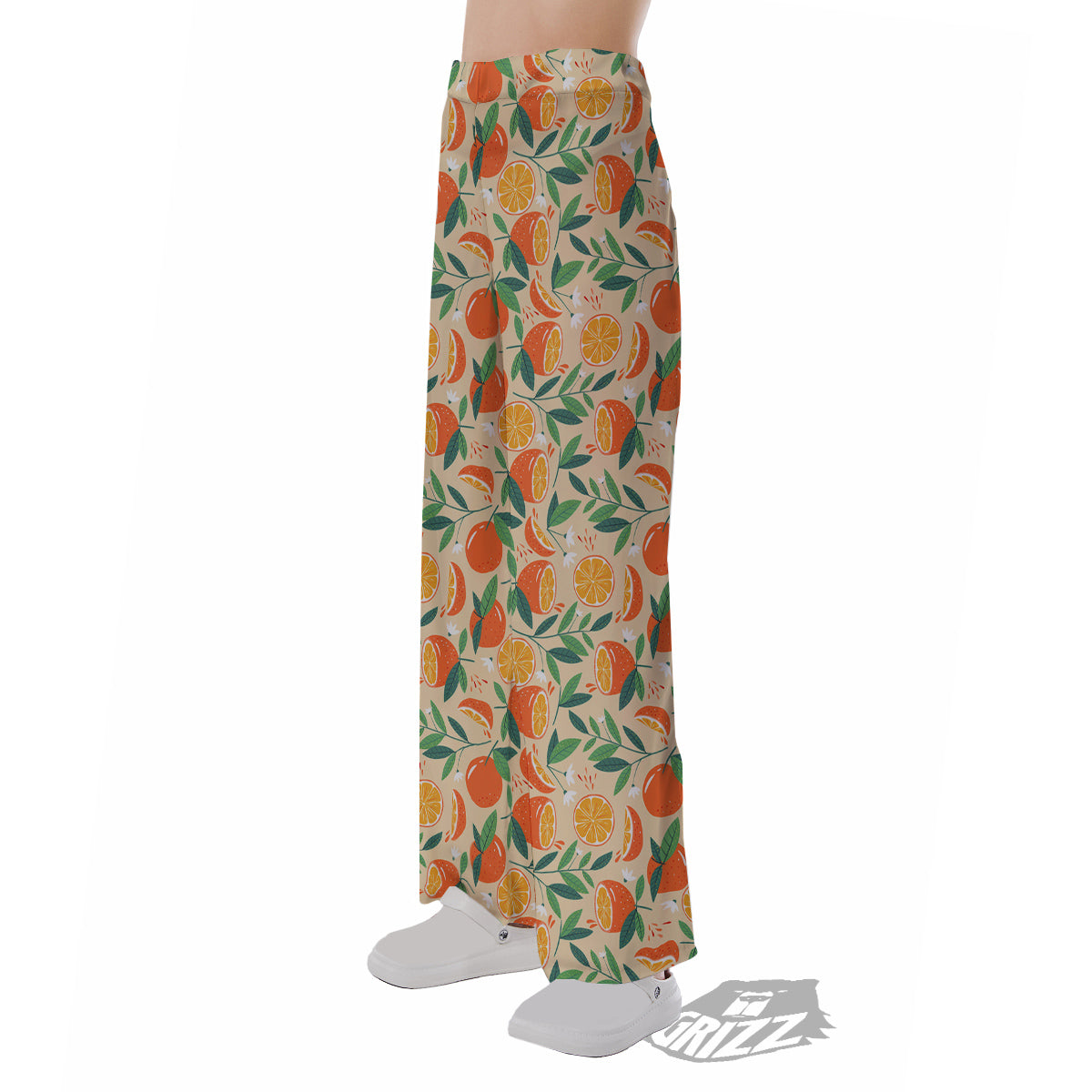 Fruit Cute Orange Print Pattern Pajama Pants-grizzshop