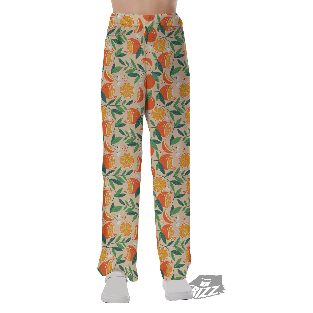 Fruit Cute Orange Print Pattern Pajama Pants-grizzshop