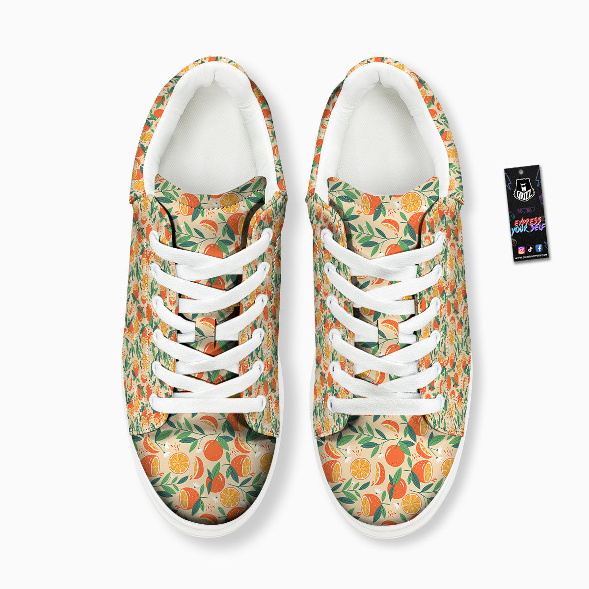 Fruit Cute Orange Print Pattern Platform Shoes-grizzshop